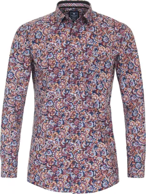 Produktbild von REDMOND Langarmhemd Blau/Rot Paisley L Modern Fit