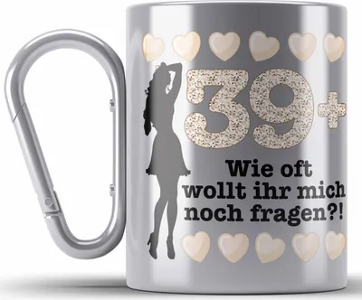 Produktbild von Trendation - 40. Geburtstag Frauen Edelstahl Tasse Karabiner Geschenk Geschenkidee 40er Geburtstag Spruch Perfektion Mama Mutter (Silber)
