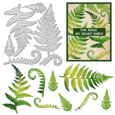 Farnblätter Stanzen Set – 108x118 mm, Karbonstahl, für Scrapbooking