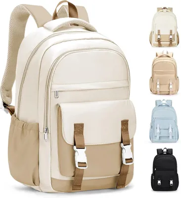 Productafbeelding van Dagrugzak 22 l, waterdicht, voor school, 14 inch, beige en khaki