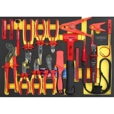 Produktbild von KS Tools  ERGOTORQUE VDE Zangen-Satz in Schaumstoffeinlage, 17-tlg, 117.6117