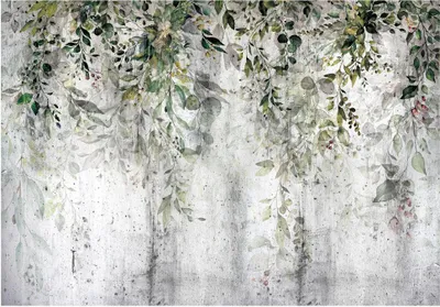 Produktbild von Fototapete Blätter Grün Beton Pflanzen 400x280 cm - inkl. Kleister - für Schlafzimmer Wohnzimmer Flur Modern Vlies Tapete Vliestapete Wandtapete Motivtapeten UV-Beständig