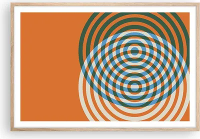 Produktbild von Gerahmtes Poster - Rahmen in heller Eiche - Abstraktion Modern Kreise - 91,5x61 cm - Wand Bild - Wanddeko - Wandbilder - Kunstposter - Wandposter - Bilderrahmen - Bilder - Kunstdruck - P2NAA91x61-4448