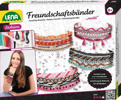Produktbild von Lena 42117, Armbänder-Bastelset für Kinder, 8 Jahr(e), Mehrfarbig