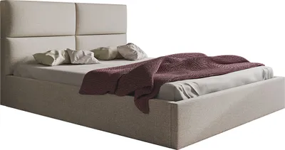 Obrázek produktu pro Čalouněná postel, 180x200 cm, manželská postel, s podnožkou, s roštem, s čelem, Moderní postel, Robustní, Elegantní, Prvotřídní kvalita, Slim-6, Béžová
