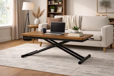 Image de Table basse, style moderne, couleur noire, compacte, carrée, idéale pour le salon