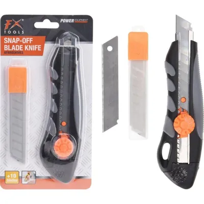 Produktbild von FX Tools Afbreekmes + 10 Mesjes Zwart/Oranje