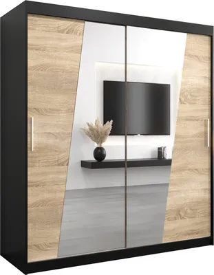 Produktbild von Kleiderschrank, Schiebetürenschrank Schlafzimmer, Schrank mit Spiegel RHOMB 180 cm