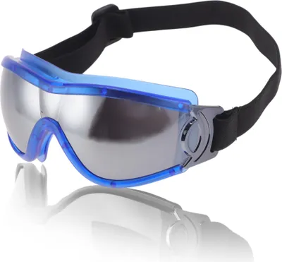 Produktbild von 1 Stk Motorradbrille PC PolyurethanOutdoor-Sportsonnenbrille für Motocross Dirt Bike ATV Silbertonlinse blau Rahmen