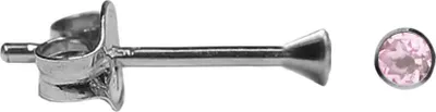 Produktbild von Kelchohrstecker 925 Sterling Silber mit Zirkonia in pink 2-5mm Größe - 5 mm