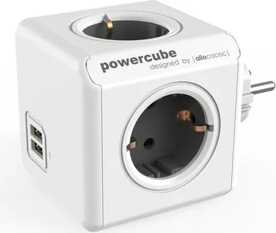 Produktbild von PowerCube Original USB, Ladegerät und Reiseadapter mit Überspannungsschutz, Gra
