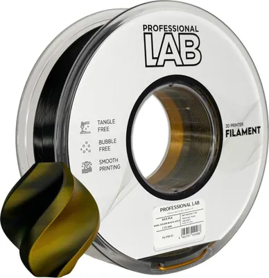 Zdjęcie produktu dla Silk PLA Filament Dual Colour Black/Gold - 1.75mm do drukarek 3D 1KG | Prof. Lab