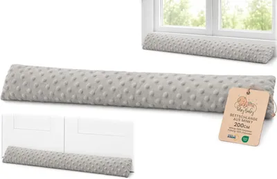 Obrázok produktu pre Zarážka proti prievanu 200 cm, tesnenie dverí a okien, Minky, svetlosivá, pre interiérové dvere