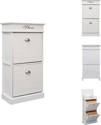 Zdjęcie produktu dla vidaXL Szafka na buty biała 50 x 28 x 98 cm drewno Paulownia - Stojaki i szafki na buty