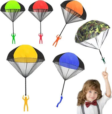 Productafbeelding van Parachutespringer - Set van 6 - Kinderverjaardagsspelletjes - Perfect voor outdoorplezier