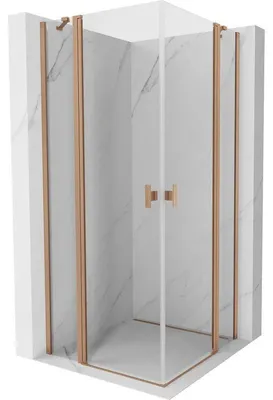 Obrázek produktu pro Mexen Mist Duo sprchový kout s otočnými dveřmi 120 x 120 cm, průhledný, kartáčovaná měď - 8A4-120-120-65-00