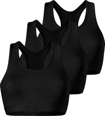 Produktbild von Yenita® Bustier 3er Set Sports-Collection mit breiten Trägern M schwarz