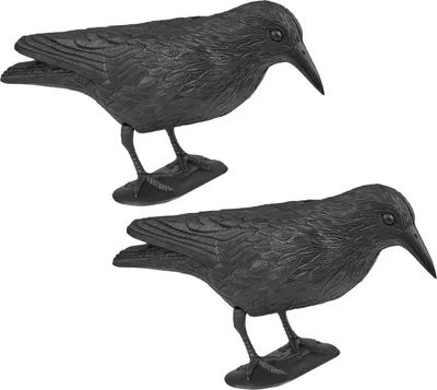 Produktbild von 2 x Vogelschreck Krähe sitzend – Vogelabwehr für Balkon, Terrasse & Garten