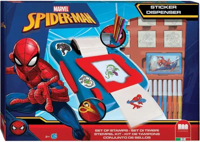 Produktbild von Multiprint Spiderman Stickermaschine Set mit Stempeln und Filzstiften