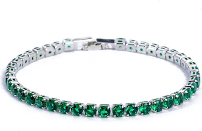 Produktbild von Schickes Armband mit Strass, zart, exquisit, mehrfarbig, glitzernd, hinreißendes Tennis-Armband, Damen-Handgelenkschmuck für Damen-Grün