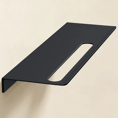 Produktbild von Mai & Mai Duschablage zum Bohren oder Kleben Duschregal Badablage aus Aluminium 40cm Badezimmerablage zur Wandmontage Organizer Matt schwarz Reglo-06