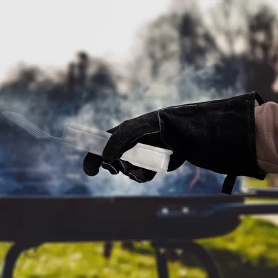 Produktbild von Grill-Handschuh aus Kuhleder, Groß, Schwarz, Grillen
