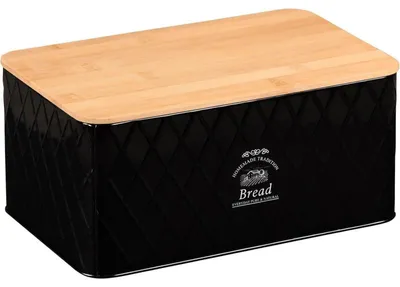 Image de KESPER Boîte à pain avec planche 28 X 18 X 13 cm Noir 18047