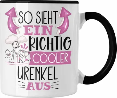 Produktbild von Trendation - Urenkel Tasse Geschenk So Sieht Ein RIchtig Cooler Urenkel Aus Geschenkidee Lustiger Spruch Geburtstag Becher Kaffeetasse (Schwarz)