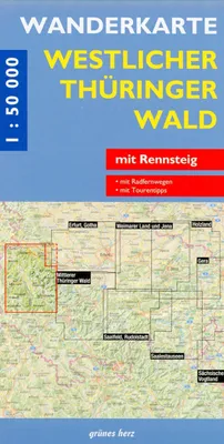 Image de Carte de randonnée Forêt de Thuringe occidentale 1 : 50 000