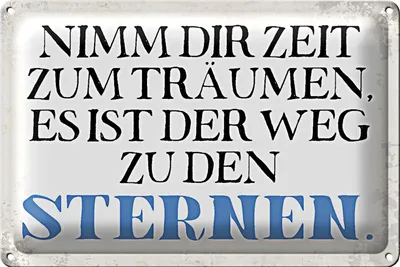 Produktbild von Blechschild Spruch 40x30cm nimm dir Zeit zum träumen