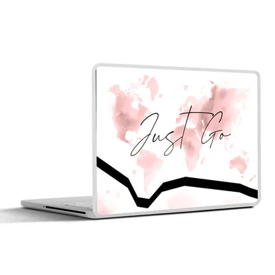 Produktbild von MuchoWow® Laptop Aufkleber Sticker Cover Weltkarte - Zitate - Motivation 25x18 cm - Laptop-Deko