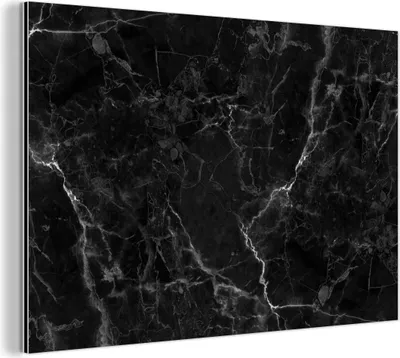 Produktbild von MuchoWow Wanddekoration Metall Metallbild Wandkunst 60x40 cm Marmoroptik - Luxus - Schwarz MuchoWow Aluminium Gemälde - Gemälder