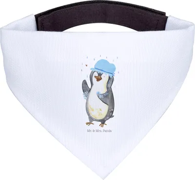 Produktbild von Mr. & Mrs. Panda Tuch Pinguin Duschen - Weiß - Geschenk, Dusche, Singen, Halstuch Für Hunde, Baden, Hundehalstuch, Bandana, Duschkonzert, Hunde-Halstuch