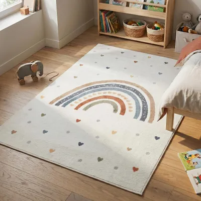 Produktbild von Volero - Waschbarer Kinderteppich - Ravi Rainbow Bunt - 120x170 cm - Kinderzimmer - Klassik