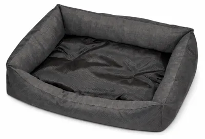 Image de Panier en polyester avec coussin amovible, 45 x 60 cm, couleur noire