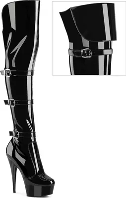 Produktbild von DELIGHT-3018 Damen Boots von Pleaser, Schwarz Glanz , EU 37, US 7
