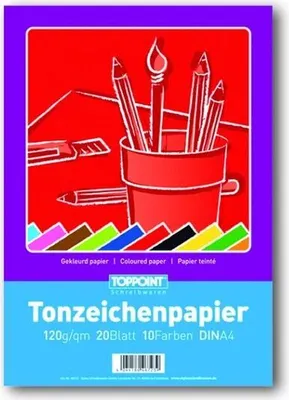 Produktbild von Tonzeichenpapier, A4, 10 Farben