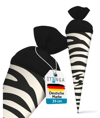 Produktbild von itenga Geschwister Schultüte 35cm "Tiermuster Zebra"