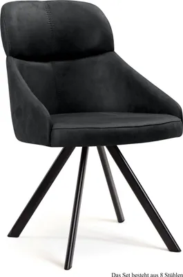 Produktbild von Esszimmerstuhl (8er-Set) Denni 52x82x63 Schwarz/Anthrazit