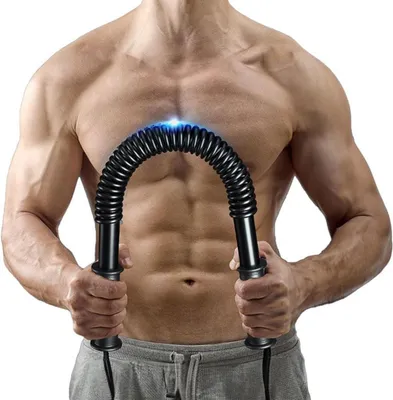 Produktbild von 66 lb (30 kg) schwere Power-Bar-Twister für Armmuskeltraining, Schulter-, Brust- und Bauchmuskelexpander mit Feder, schwarz