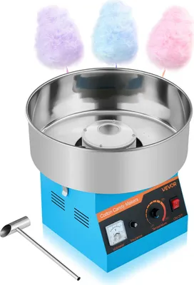 Immagine prodotto di VEVOR Macchina per zucchero filato 1000 W Elettrica con ciotola in acciaio inossidabile da 38 cm e cucchiaio per zucchero, per preparare zucchero filato a casa per compleanni e feste di famiglia, Macchina per zucchero filato Blu