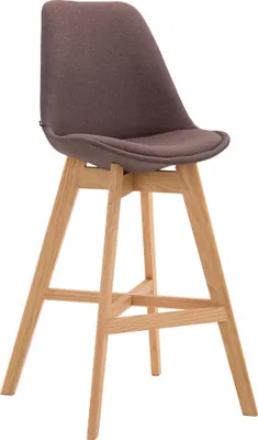 Productafbeelding van CLP barkruk, bekleding van stof, houten frame, kleur: crème, framekleur: naturel
