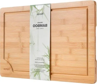 Zdjęcie produktu dla Usunięto bambus. 
Deska do krojenia z bambusa 45 cm x 30 cm x 2 cm – wysokiej jakości drewno ekologiczne – mięso, warzywa, tapas, ser – profesjonalna jakość, trwałość
