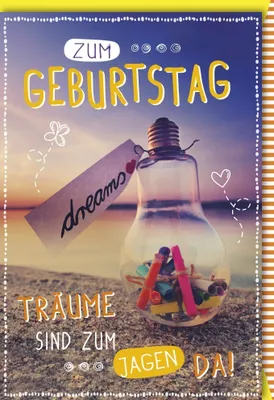 Produktbild von Geburtstag - Glückwunschkarte im Format 11,5 x 17 cm mit Umschlag