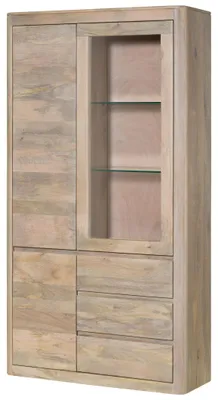 Produktbild von MASSIVMOEBEL24 Vitrine Mango 109x40x202 weiß lackiert TORONTO #311