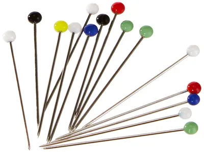 Glaskopfstecknadeln 0,60 x 30 mm, bunt, 100 g