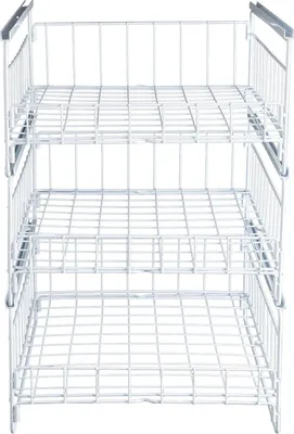 Immagine prodotto di Organizer estraibile per armadio da cucina - Sistema di scaffali a 3 ripiani - Acciaio al carbonio - Capacità di carico 20 kg - Guide scorrevoli - Facile da montare - Bianco