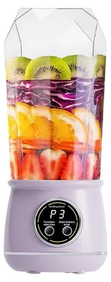 Produktbild von Zimilo Tragbarer Kabelloser Standmixer 600ml, 5-Klingen, USB-Aufladung, Mini Smoothie Maker, Multifunktions-Entsafter für Zuhause & Reise, lila