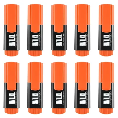 Zdjęcie produktu dla Faber-Castell - Zestaw zakreślaczy TXTLNR, 10 sztuk, neonowy pomarańczowy