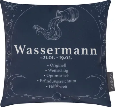 Produktbild von MAGMA Heimtex - Minikissen - STERNZEICHEN - Wassermann - 25 x 25 cm